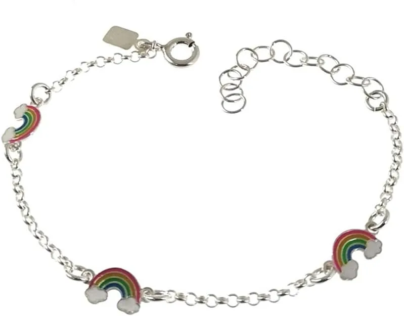 pulsera arcoiris plata